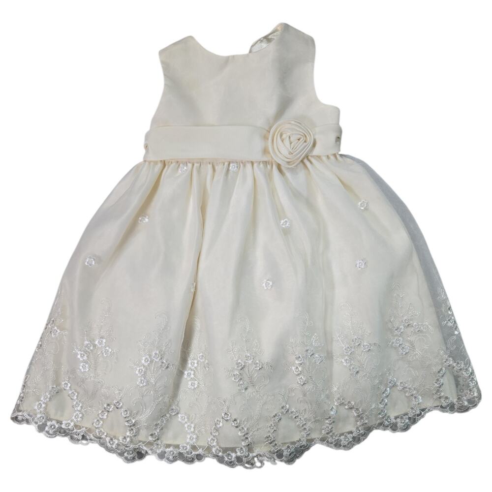 Cinderella Collection Toddler 2T Ivory Wedding Party Flower Girl Lace Formal